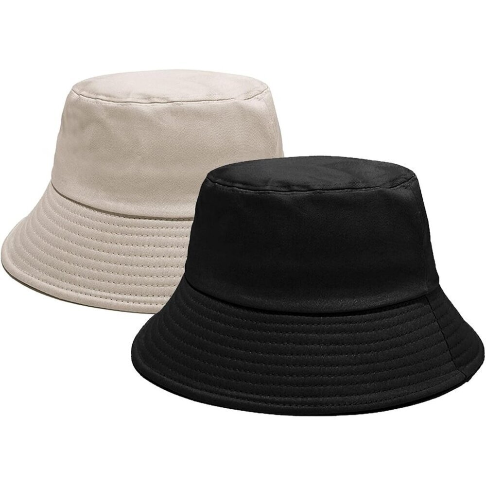 Cotton Bucket Hats 2 Pack Sun UV Protection Beach Outdoor Travel